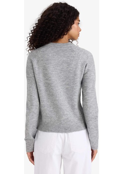 Regular Fit Bisiklet Yaka Basic Düz Soft Touch Yumuşak Triko Kazak D8678AX25WN