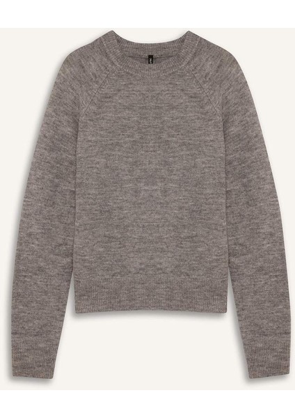 Regular Fit Bisiklet Yaka Basic Düz Soft Touch Yumuşak Triko Kazak D8678AX25WN