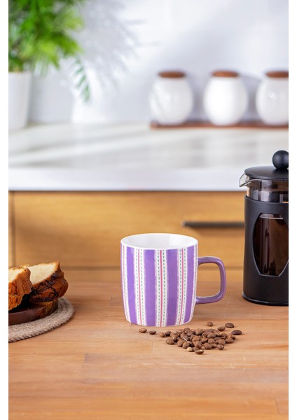 Çizgili 350 ml Mor New Bone Kupa, Şık ve Kullanışlı Içecek Kabı fiyatları