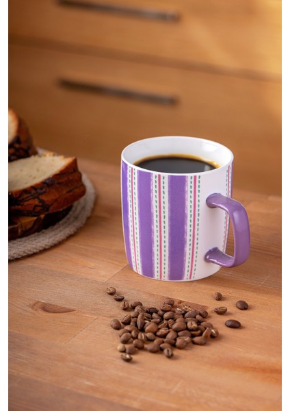 Çizgili 350 ml Mor New Bone Kupa, Şık ve Kullanışlı Içecek Kabı modelleri