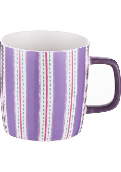 Çizgili 350 ml Mor New Bone Kupa, Şık ve Kullanışlı Içecek Kabı