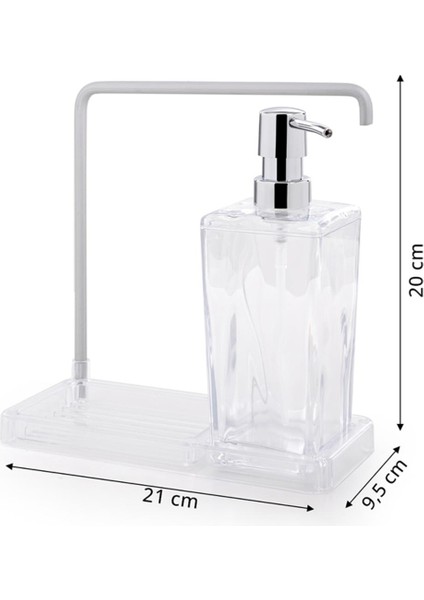 Çok Renkli Paslanmaz Aluminyum Bez Askılı Mutfak Sıvı Sabunluk 1l