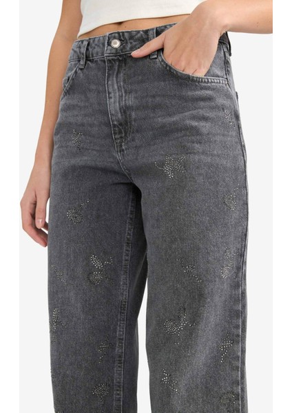 Straight Wide Yüksek Bel Uzun Jean Yıkamalı Pantolon G0925AX25WN indirimleri