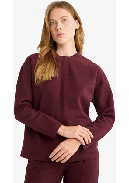 Relax Fit Bisiklet Yaka Sweatshirt E8433AX25AU fırsatları