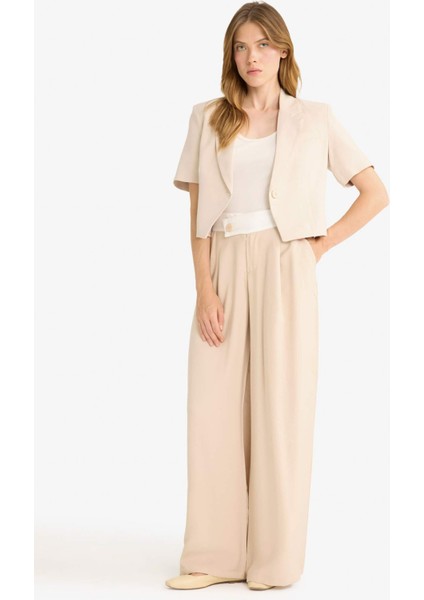 Wide Leg Cep Detaylı Normal Bel Düz Paça Uzun Boy Modal PANTOLON F9108AX25SM
