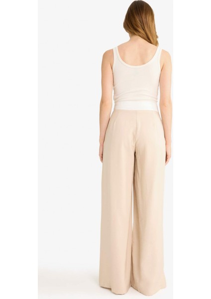 Wide Leg Cep Detaylı Normal Bel Düz Paça Uzun Boy Modal PANTOLON F9108AX25SM