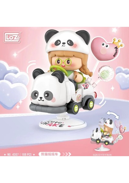 Bfs LZ-4307 Loz Panda Sallanan Sürüş 188 Parça Block Oyuncak
