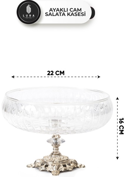 El Yapımı Ayaklı Cam Salata Kasesi, Büyük Boy, Şık ve Dekoratif Sunum Için Ideal fırsatları
