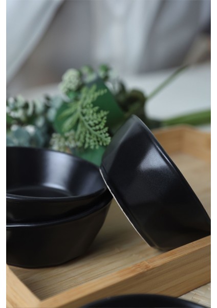 Mat Siyah Kristal Çerezlik ve Sosluk Seti 12 Cm, 6'lı Paket fiyatları