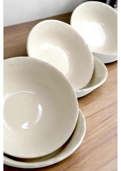 6'lı Porselen Servis Salata ve Çerezlik Kasesi, 13 Cm, Beyaz modelleri