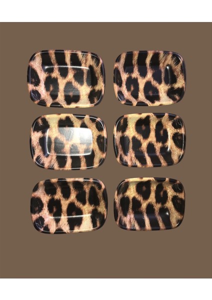 Leopar Desenli Dikdörtgen Kayık, 13 Cm, 6'lı Set, Şık ve Kullanışlı Tasarım fiyatları