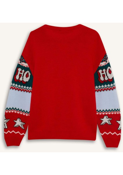 Yılbaşı Temalı Regular Fit Bisiklet Yaka Kazak F4383AX25CW modelleri