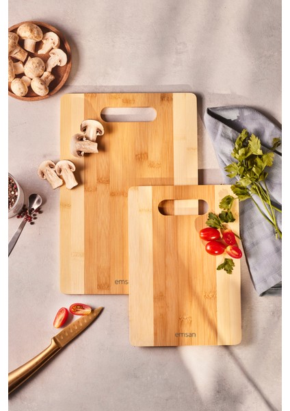 Bambu Lupin 2'li Kesme Tahtası, Şık ve Kullanışlı Mutfak Gereci Seti