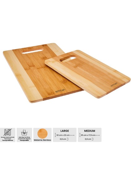 Bambu Lupin 2'li Kesme Tahtası, Şık ve Kullanışlı Mutfak Gereci Seti modelleri