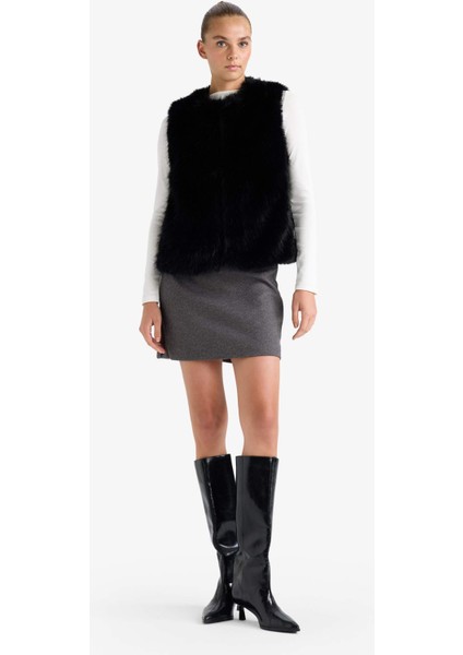 Regular Fit Suni Kürk Yelek F2181AX25WN fiyatları