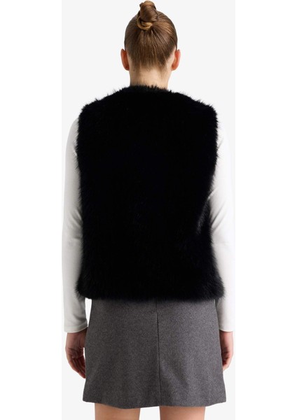 Regular Fit Suni Kürk Yelek F2181AX25WN