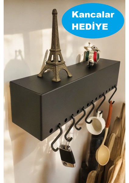 Yapışkanlı Duvara Monte Kancalı Baharatlık, Şık ve Pratik Mutfak Düzenleme Ürünü