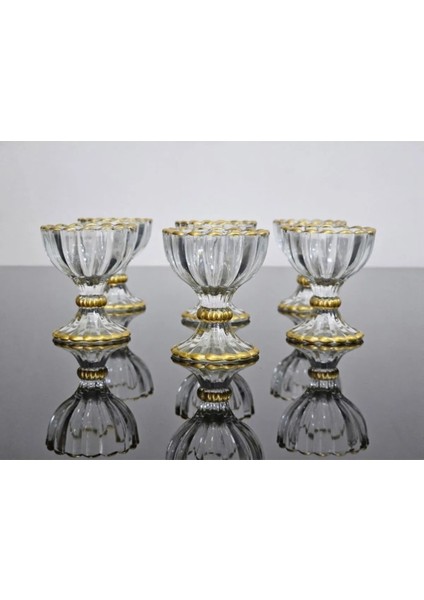 6'lı Cam Yaldızlı Mini Lokumluk ve Şekerlik Seti, Şık Sunumlar Için Ideal fiyatları