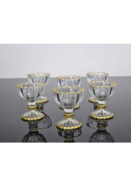 6'lı Cam Yaldızlı Mini Lokumluk ve Şekerlik Seti, Şık Sunumlar Için Ideal modelleri