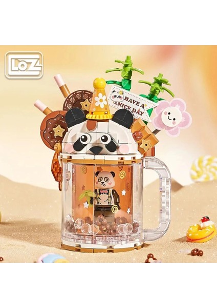 Bfs LZ-4206 Loz Panda Ayı Dondurma Kupası 297 Parça Block Oyuncak