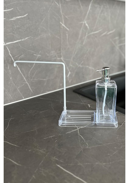 Şeffaf Paslanmaz Aluminyum Bez Askılı Mutfak Sıvı Sabunluk 1l modelleri