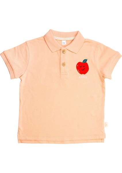 Elma Baskılı Polo Yaka Tshirt