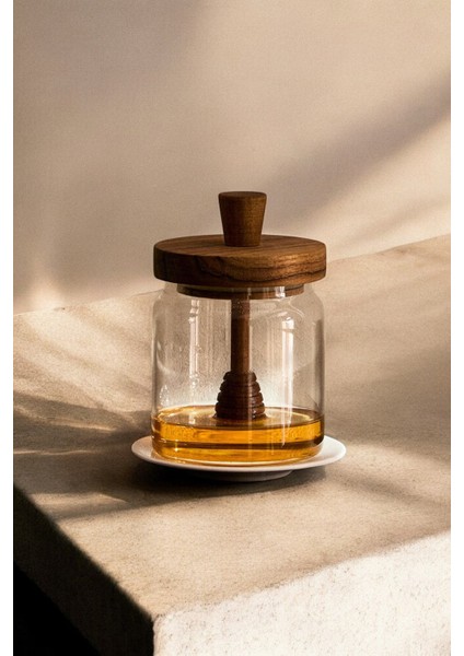 Kahverengi Borosilikat Cam Bal Kavanozu, Şık ve Sağlam Tasarım