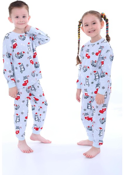%100 Pamuk, Yılbaşı Desenli, Noel Temalı 3 Parça Body & Zıbın Takım 3-9 Ay