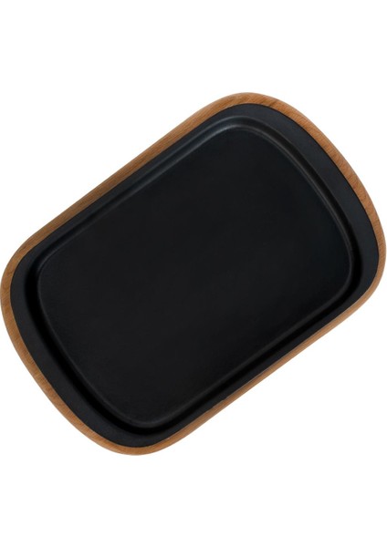 Döküm Dikdörtgen Servis Tabağı ve Kayın Servis Ahşabı. Ölçü 32X20CM.-BORDO modelleri