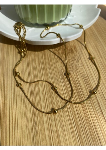 Çelik Top Detay Zincir Kolye