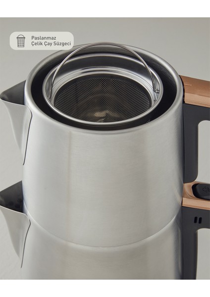 Paslanmaz Çelik Şık ve Dayanıklı Çay Demleme Cihazı