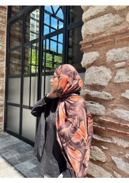Esinti Vual Soft Pamuk Şal Kahverengi Turuncu Renk fiyatları