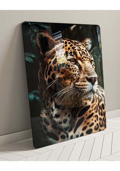 Leopar Parlak Cam Tablo