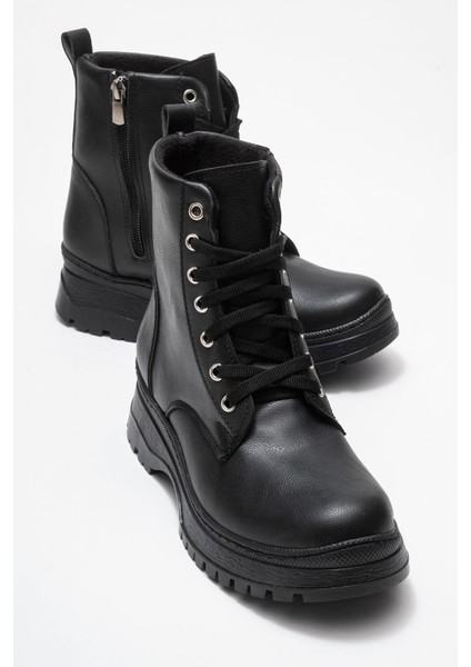 Kadın Bağcıklı Bot Siyah Cilt