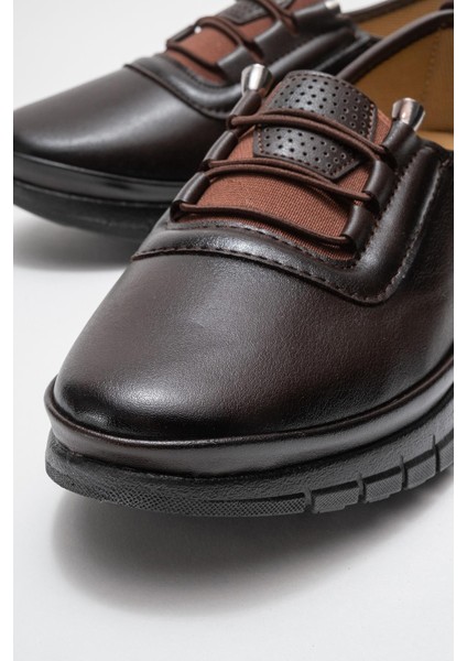 Kadın Bağcıklı Günlük Ayakkabı Kahve Cilt modelleri