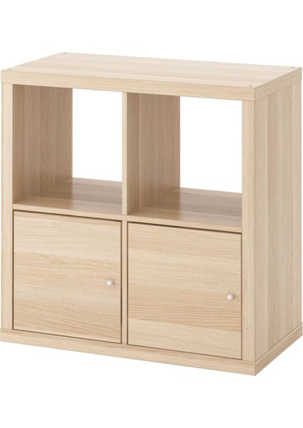 Açık Raf Ünitesi, Ağartılmış Meşe Görünümlü, 77X77 Cm, Kapaklı