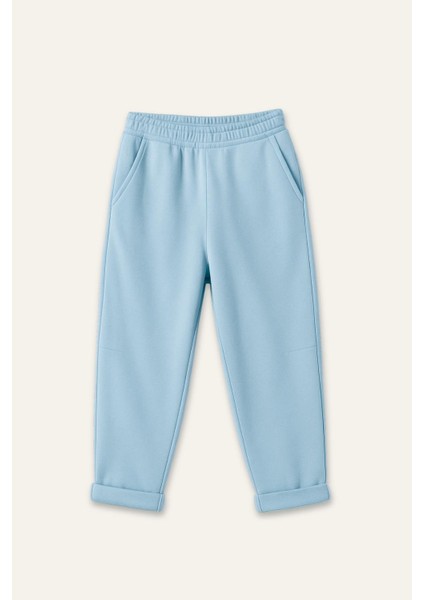 Kız Çocuk Fırçalı Tek Alt - Mavi