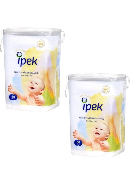 Ipek Maxi 60 Lı Bebek Temizleme Pamuğu 2 Paket