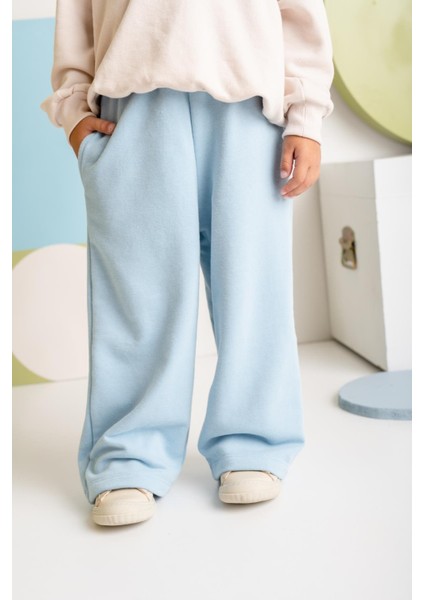 Kız Çocuk Düz Paça Fırçalı Tek Alt - Mavi fiyatları