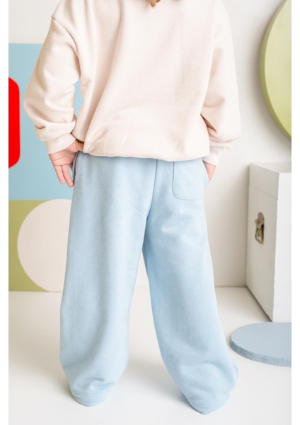 Kız Çocuk Düz Paça Fırçalı Tek Alt - Mavi modelleri
