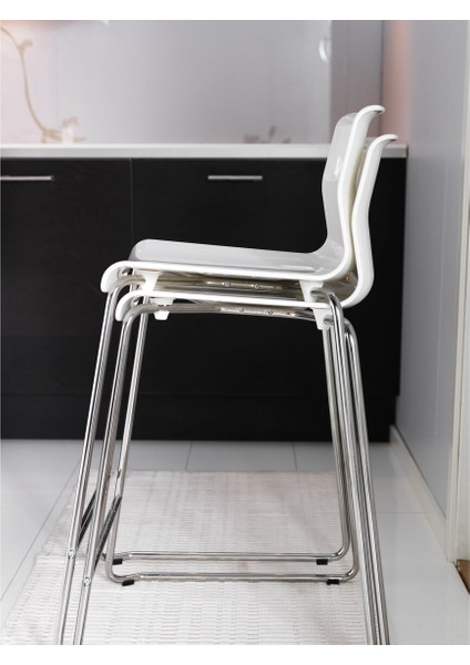 Bar Sandalyesi, Beyaz-Krom Kaplama, 66 cm fiyatları