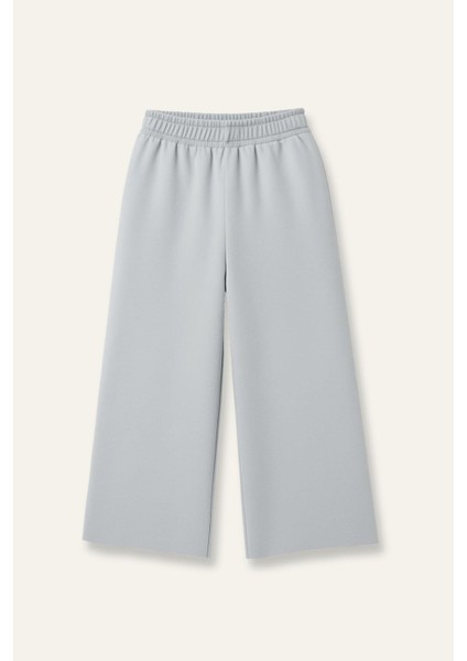 Kız Çocuk Düz Paça Fırçalı Tek Alt - Gri