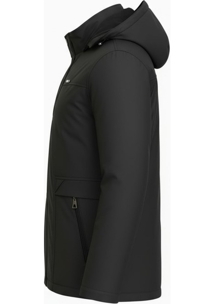 Erkek Siyah %100 Su ve Rüzgar Geçirmez Kürklü Çıkartılabilir Kapüşonlu Mont&kaban modelleri