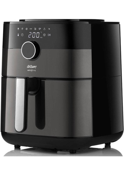 6 Litre Yağsız Fritöz Airfryer, Gümüş Veya Siyah, Geniş Kapasite