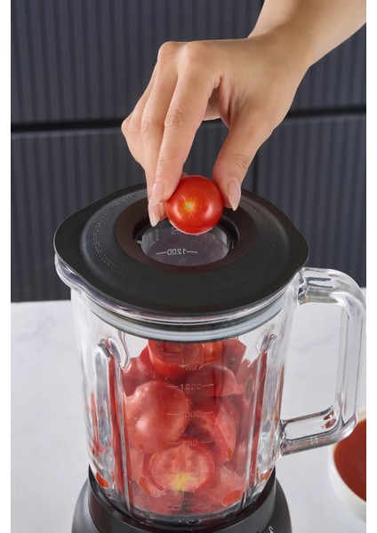 Cam Sürahi ile 1,5l Tablo Blender, Siyah, Pratik ve Şık Tasarım fırsatları