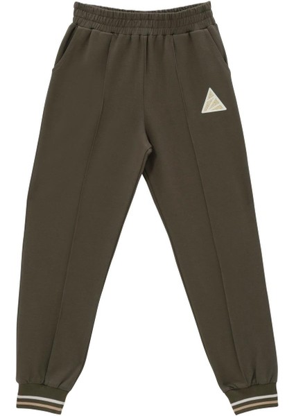 Unisex Çocuk Baskı Detaylı Eşofman Altı - Haki indirimleri