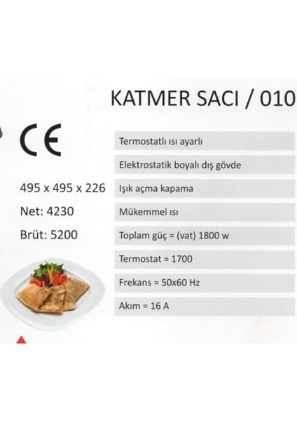 Elektrikli 2000W Termostatlı Katmer ve Gözleme Sacı, Pratik ve Kullanışlı Mutfak Aleti modelleri
