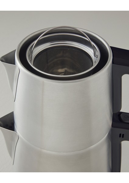 Şık Siyah Inox Çay ve Kettle Seti, Modern ve Kullanışlı Tasarım