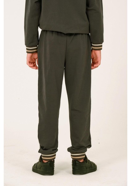 Unisex Çocuk Baskı Detaylı Eşofman Altı - Haki modelleri