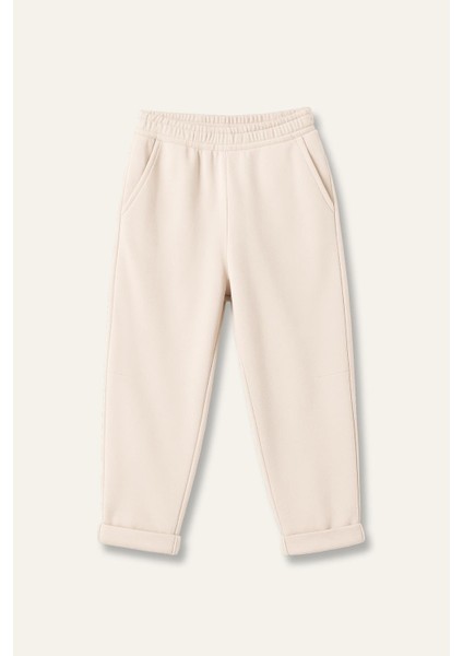 Kız Çocuk Fırçalı Tek Alt - Krem